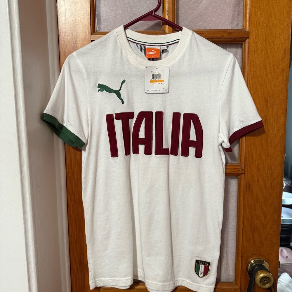 Puma Italia Graphic Tee – White/Pomegranate – Size S – NWT - Picture 8 of 9